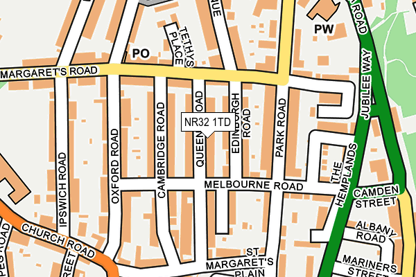 NR32 1TD map - OS OpenMap – Local (Ordnance Survey)