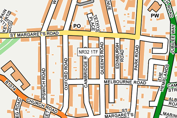 NR32 1TF map - OS OpenMap – Local (Ordnance Survey)