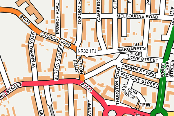 NR32 1TJ map - OS OpenMap – Local (Ordnance Survey)