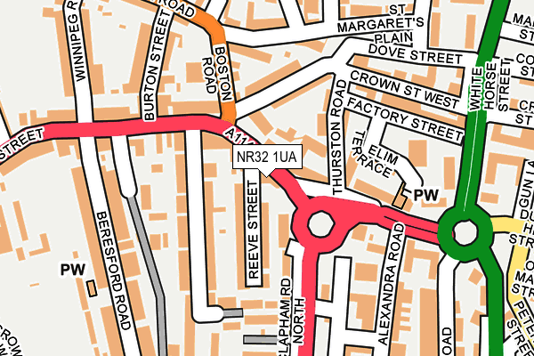 NR32 1UA map - OS OpenMap – Local (Ordnance Survey)