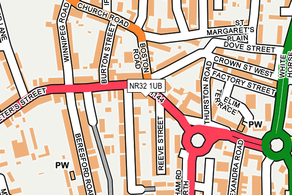 NR32 1UB map - OS OpenMap – Local (Ordnance Survey)