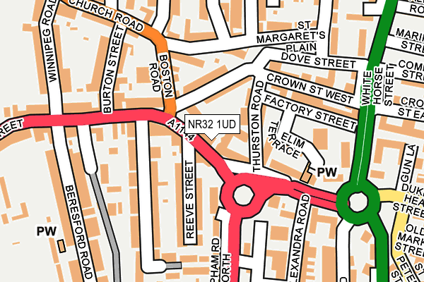 NR32 1UD map - OS OpenMap – Local (Ordnance Survey)