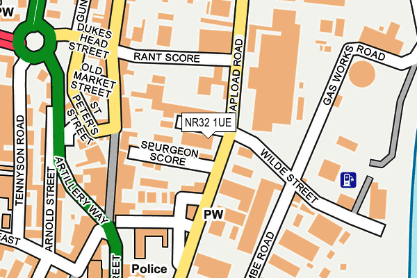 NR32 1UE map - OS OpenMap – Local (Ordnance Survey)