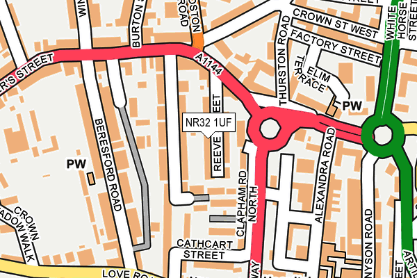 NR32 1UF map - OS OpenMap – Local (Ordnance Survey)