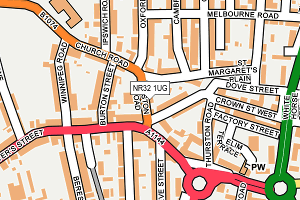NR32 1UG map - OS OpenMap – Local (Ordnance Survey)