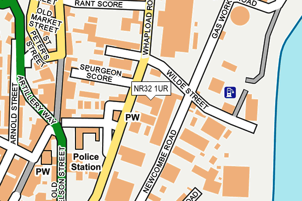 NR32 1UR map - OS OpenMap – Local (Ordnance Survey)