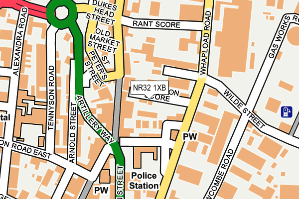 NR32 1XB map - OS OpenMap – Local (Ordnance Survey)