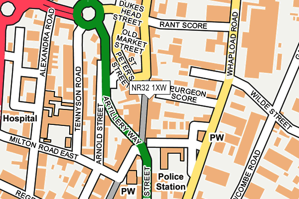 NR32 1XW map - OS OpenMap – Local (Ordnance Survey)