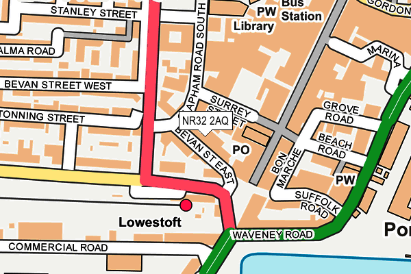 NR32 2AQ map - OS OpenMap – Local (Ordnance Survey)