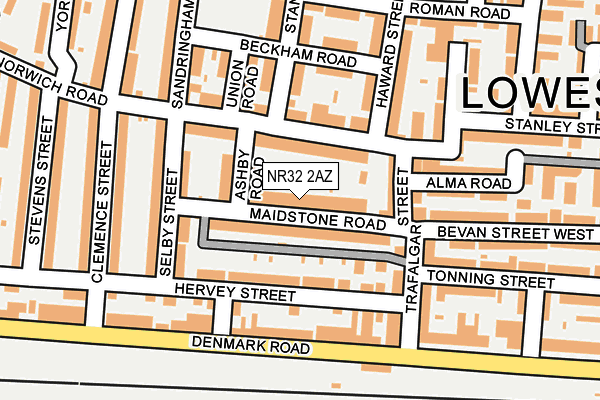 NR32 2AZ map - OS OpenMap – Local (Ordnance Survey)