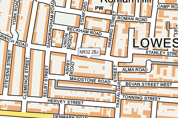 NR32 2BJ map - OS OpenMap – Local (Ordnance Survey)