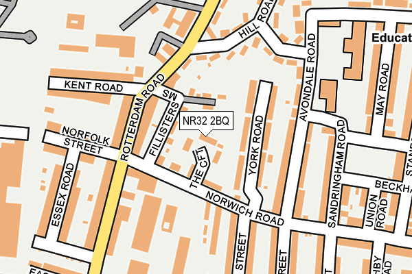 NR32 2BQ map - OS OpenMap – Local (Ordnance Survey)