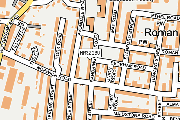 NR32 2BU map - OS OpenMap – Local (Ordnance Survey)