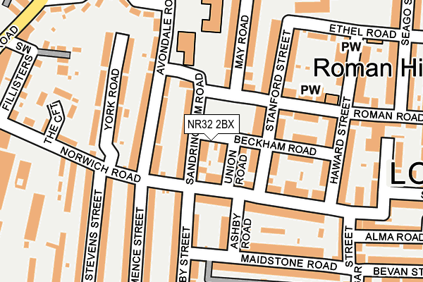 NR32 2BX map - OS OpenMap – Local (Ordnance Survey)