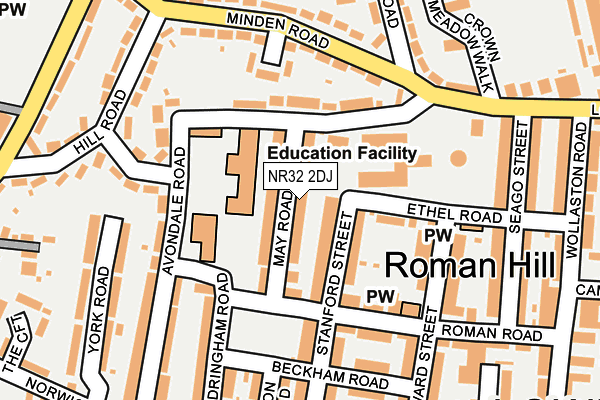 NR32 2DJ map - OS OpenMap – Local (Ordnance Survey)