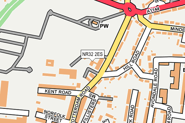 NR32 2ES map - OS OpenMap – Local (Ordnance Survey)