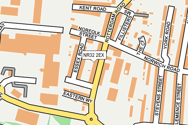 NR32 2EX map - OS OpenMap – Local (Ordnance Survey)