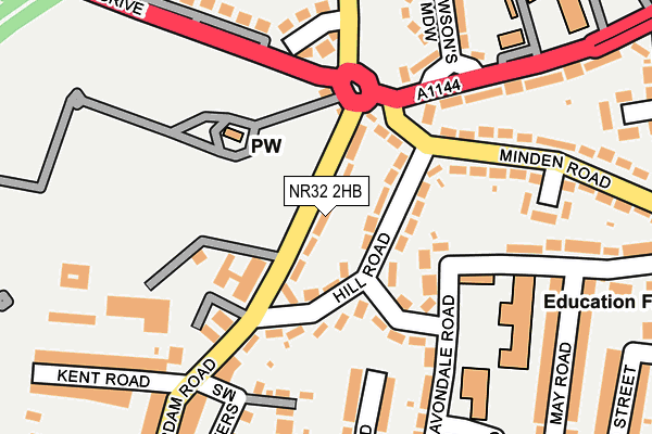 NR32 2HB map - OS OpenMap – Local (Ordnance Survey)