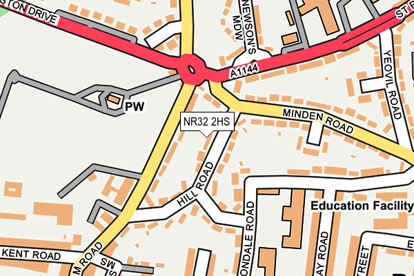 NR32 2HS map - OS OpenMap – Local (Ordnance Survey)