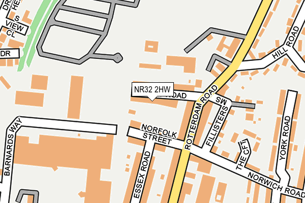 NR32 2HW map - OS OpenMap – Local (Ordnance Survey)