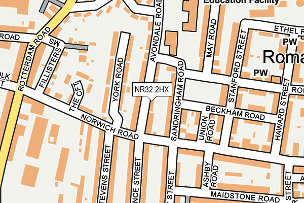 NR32 2HX map - OS OpenMap – Local (Ordnance Survey)