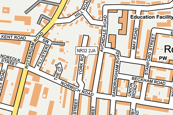 NR32 2JA map - OS OpenMap – Local (Ordnance Survey)