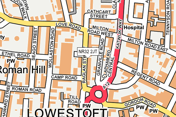 NR32 2JT map - OS OpenMap – Local (Ordnance Survey)