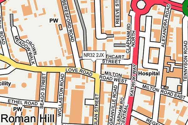 NR32 2JX map - OS OpenMap – Local (Ordnance Survey)