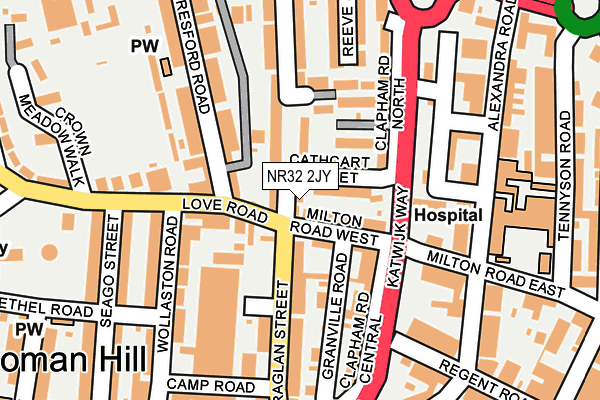 NR32 2JY map - OS OpenMap – Local (Ordnance Survey)