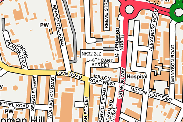 NR32 2JZ map - OS OpenMap – Local (Ordnance Survey)