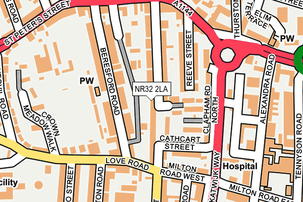 NR32 2LA map - OS OpenMap – Local (Ordnance Survey)