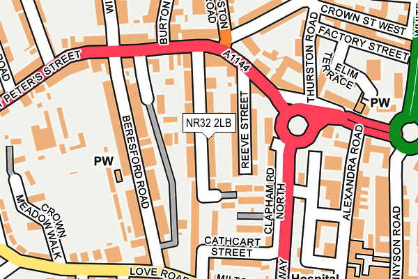 NR32 2LB map - OS OpenMap – Local (Ordnance Survey)