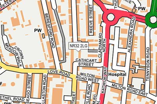 NR32 2LG map - OS OpenMap – Local (Ordnance Survey)