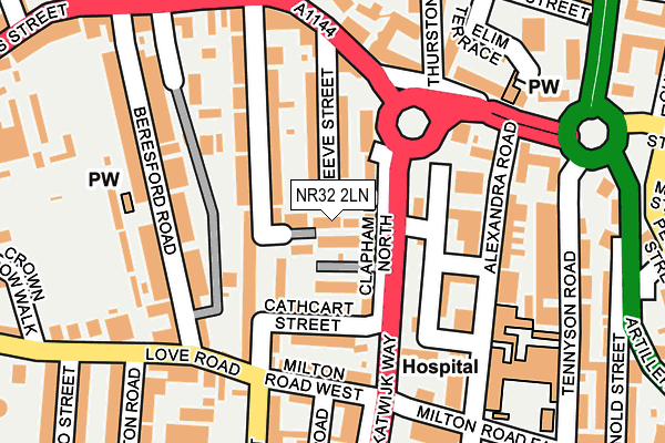 NR32 2LN map - OS OpenMap – Local (Ordnance Survey)