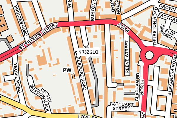 NR32 2LQ map - OS OpenMap – Local (Ordnance Survey)
