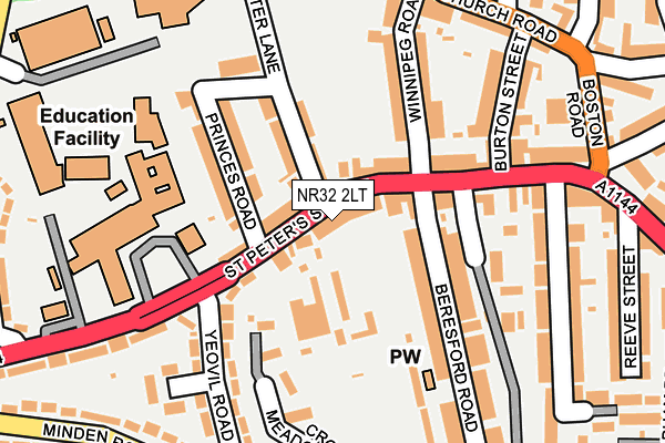 NR32 2LT map - OS OpenMap – Local (Ordnance Survey)