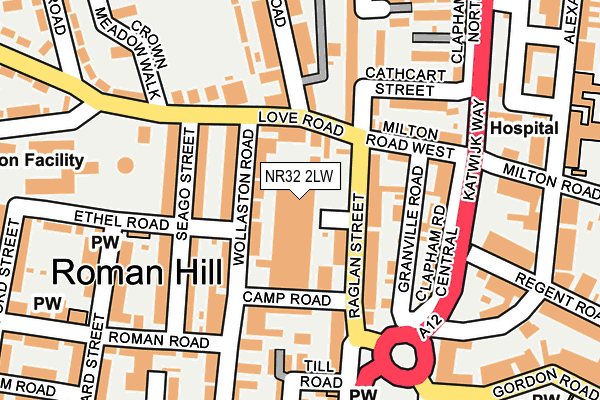 NR32 2LW map - OS OpenMap – Local (Ordnance Survey)