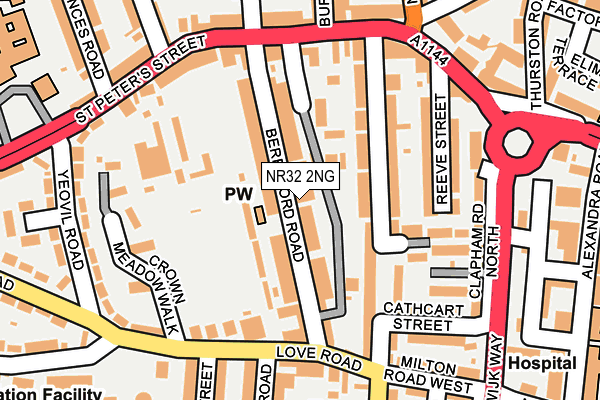 NR32 2NG map - OS OpenMap – Local (Ordnance Survey)