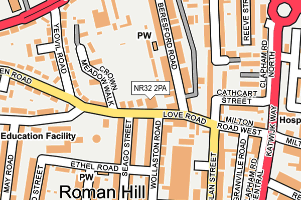 NR32 2PA map - OS OpenMap – Local (Ordnance Survey)