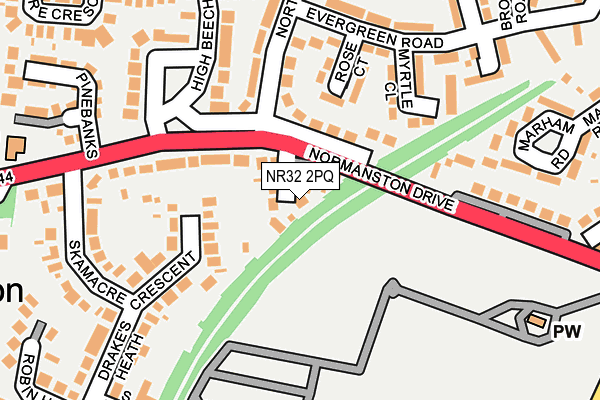 NR32 2PQ map - OS OpenMap – Local (Ordnance Survey)
