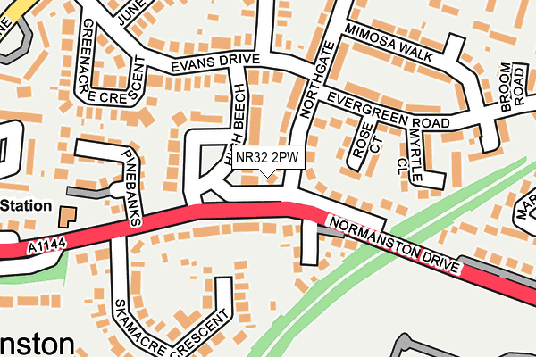 NR32 2PW map - OS OpenMap – Local (Ordnance Survey)