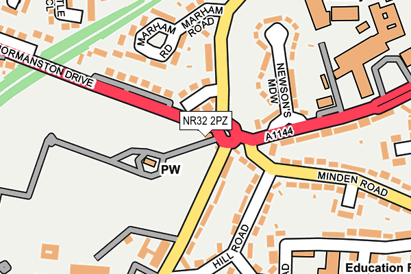 NR32 2PZ map - OS OpenMap – Local (Ordnance Survey)