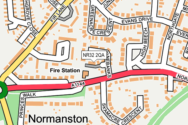 NR32 2QA map - OS OpenMap – Local (Ordnance Survey)