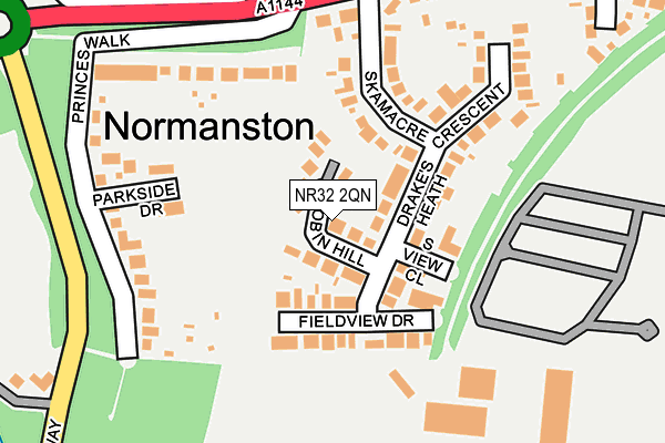 NR32 2QN map - OS OpenMap – Local (Ordnance Survey)