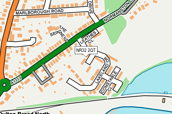 NR32 2QT map - OS OpenMap – Local (Ordnance Survey)