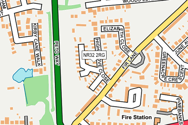 NR32 2RG map - OS OpenMap – Local (Ordnance Survey)
