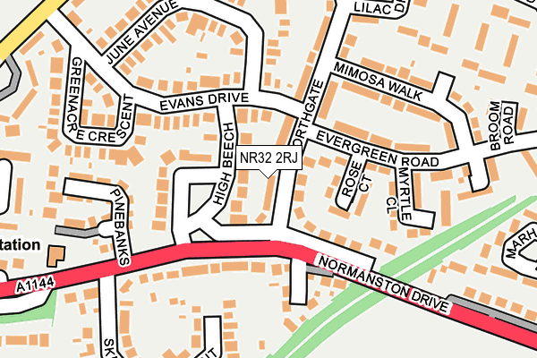 NR32 2RJ map - OS OpenMap – Local (Ordnance Survey)