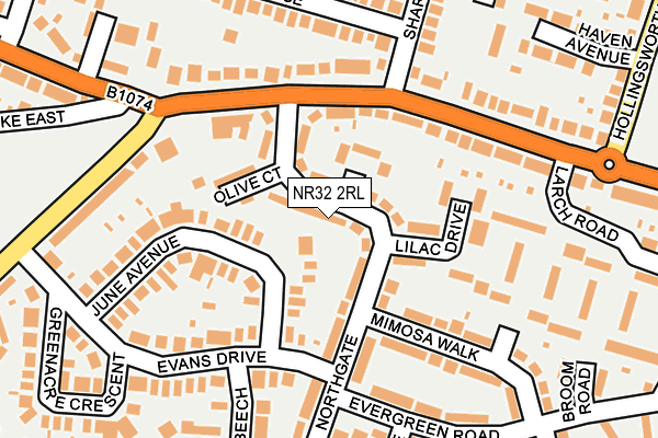 NR32 2RL map - OS OpenMap – Local (Ordnance Survey)