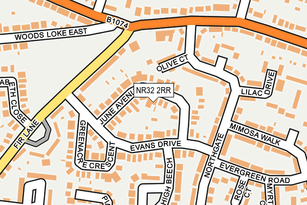 NR32 2RR map - OS OpenMap – Local (Ordnance Survey)
