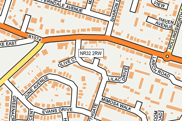 NR32 2RW map - OS OpenMap – Local (Ordnance Survey)